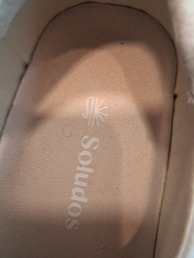 Soludos Cream Lace-Up Sneakers With Blue Wave Panels — image 4 of 6